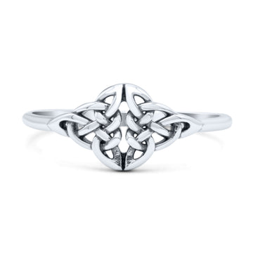 Infinity Triquetra Love knot Moreover Celtic Knot Twisted Weave Endless Dainty Oxidized Band Thumb Ring